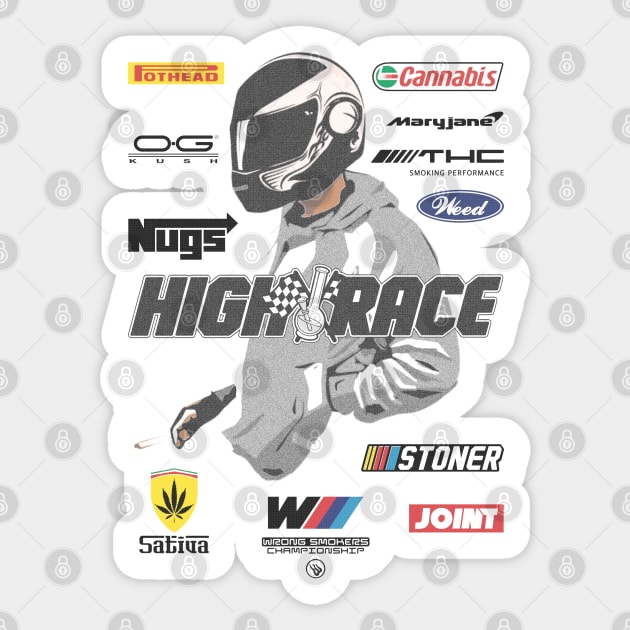 High Racer Sticker by Wrongteeshirt